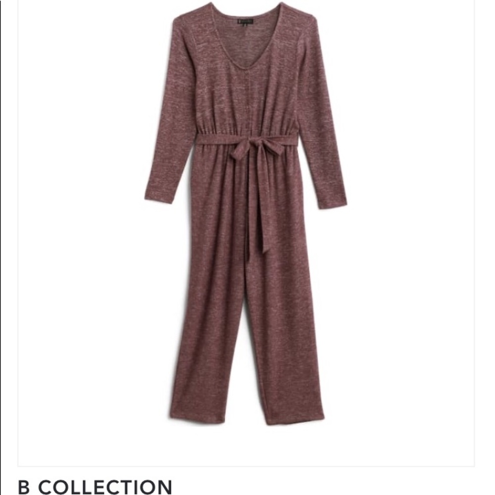 B Collection Plum Cropped Jumpsuit Small NWOT